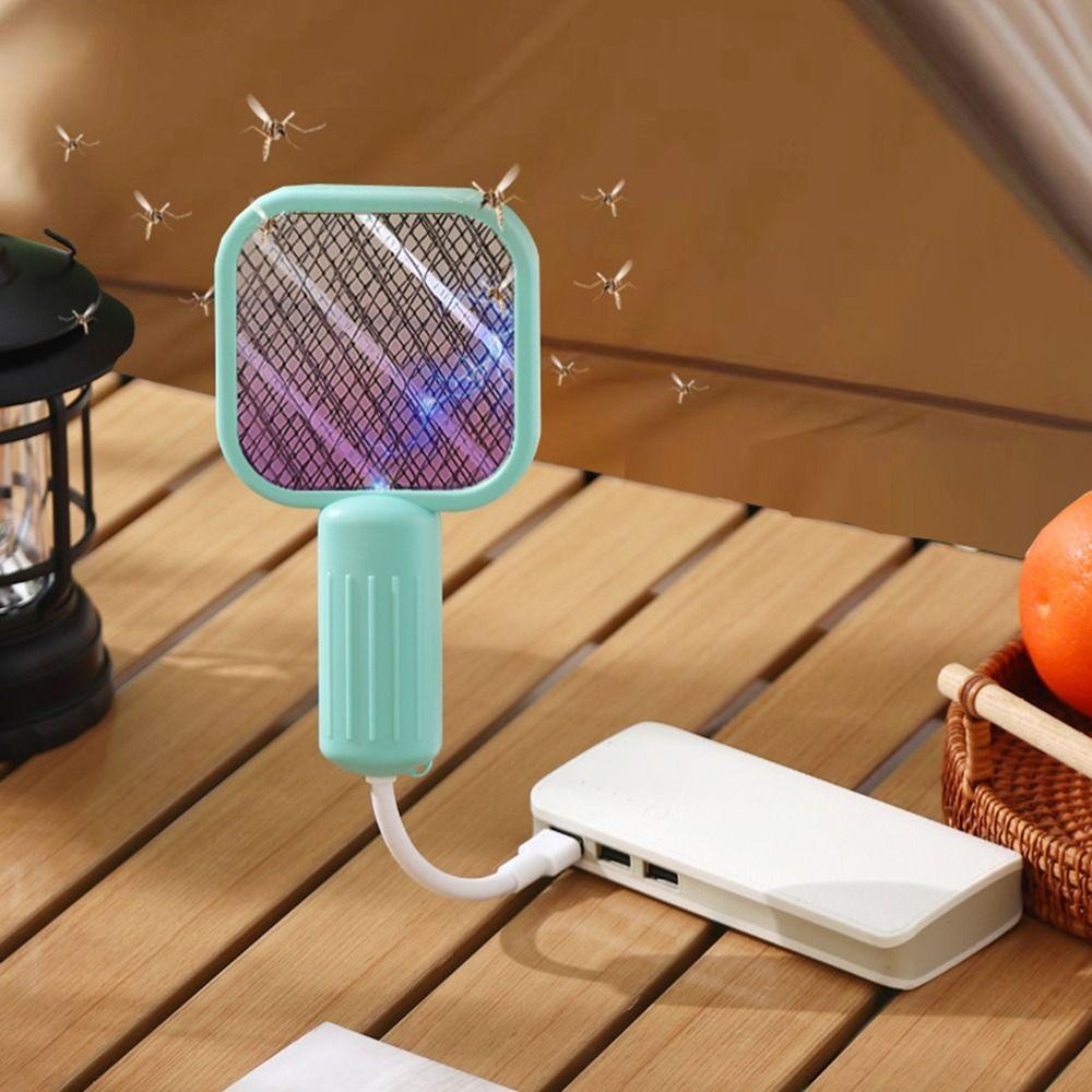 Electric Shock USB Mosquito Swatter UV Light Mosquito Killer Lamp Compact Insect Racket Outdoor