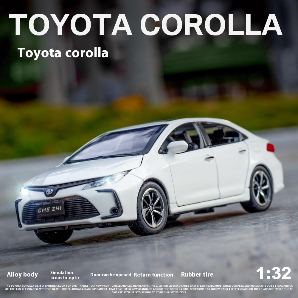 Diecast 1/32 TOYOTA Corolla Alloy Car Model Sound and Light Pull Back Door Opening Metal Car Model Collection Gifts for Friends