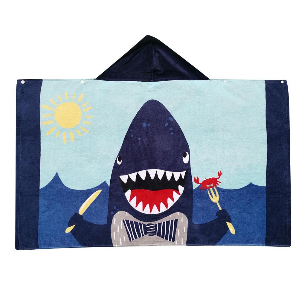 Beach Towel Style Water Absorption Thickened Children Can Wear Cotton Hooded Bath Towel Extended Cape