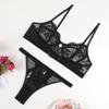 Sexy Perspective Lingerie Lace Bra Bikini Pajamas Underwear Three-point Split Bra Briefs Set