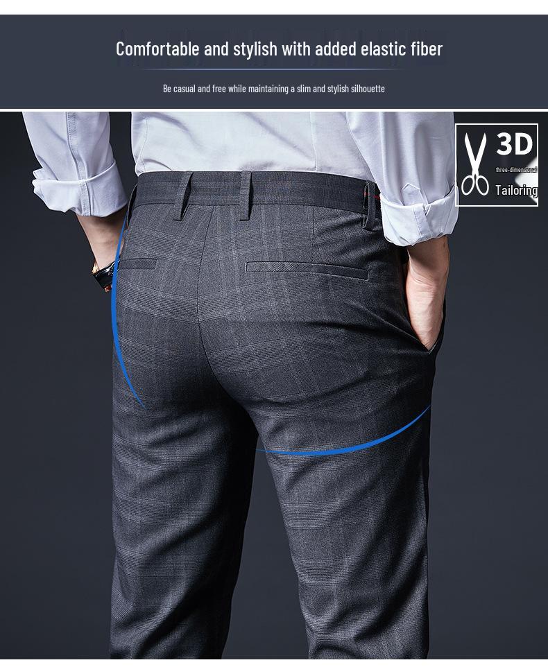 Men's Slim Fit Plaid Stretch Pants (2025 Summer/Autumn New) - Go One Size Up for a Looser Fit