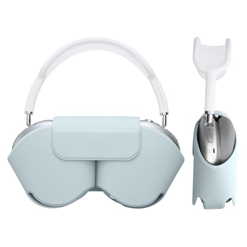 kwmobile Compatible with: Apple AirPods Max Case - Shockproof, Portable Polyester Headphone Case, Light Blue