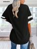 Women's Oversized Color Block T-Shirt Half Sleeve Crew Neck Loose Cotton Tunic Top