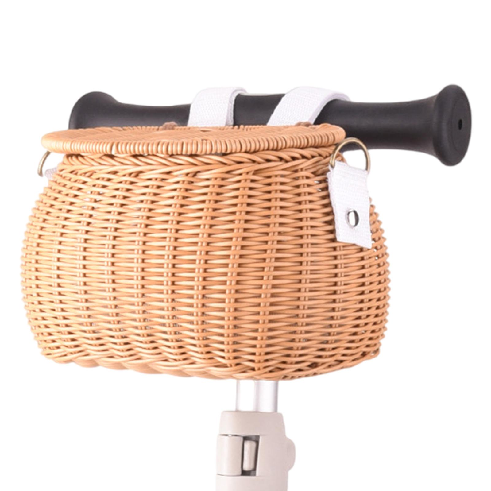 

Childrens Bicycles Basket Waterproofs Plastic Wovens Bicycles Basket Detachable Wicker Front Handlebars Bikes Basket 5