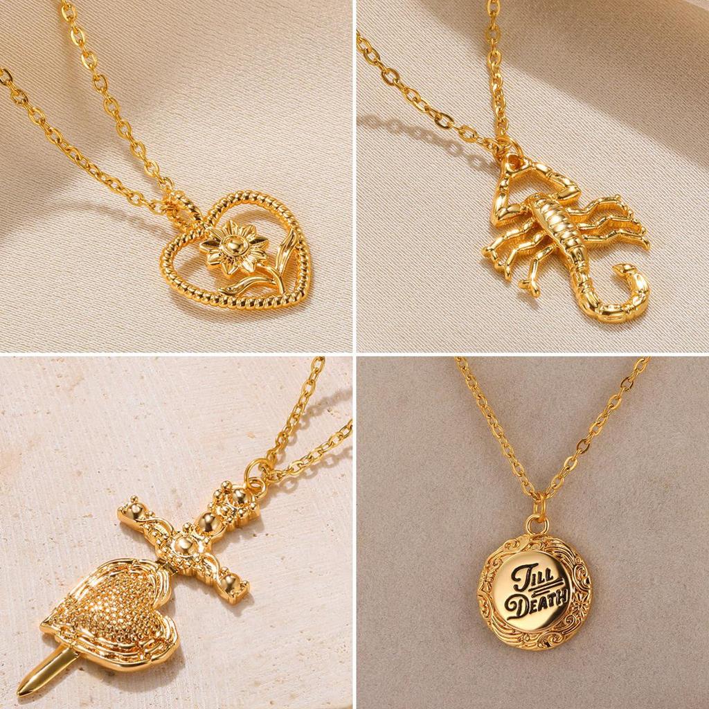 European-American Fashion Heart Necklace: Trendy Scorpion Clavicle Chain for Everyday Wear