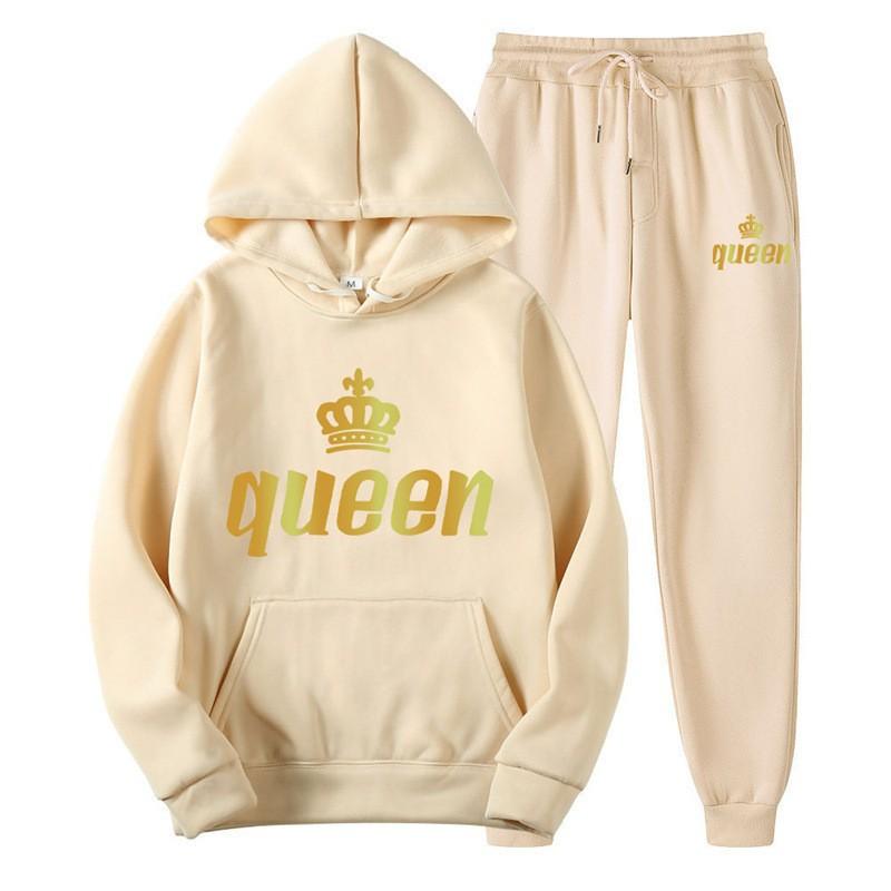 Hot-selling Fleece Pullover Hoodie Sweatpants Set Men and Women Youth Fashion Casual Letter Printing 2-piece Set