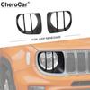2XCar Front Headlight Trim Cover Decor For Jeep Renegade 19-22 Black Accessories