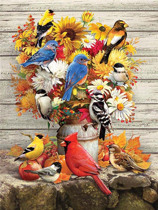 5D Diamond Painting Bird Animal Full Drill Craft Kit Diamond Embroidery Sunflower Mosaic Pumpkin Needlework Home Decor