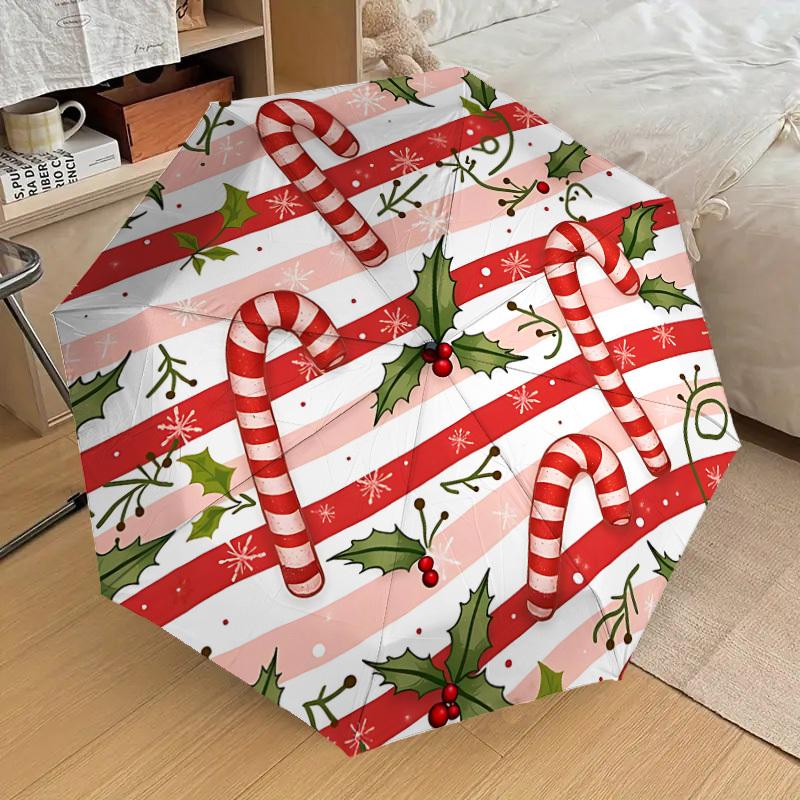 1pc Candy cane Automatic Open/Close Umbrella, Formal Events - Ideal Gift for Family or Friends, Outdoor Accessory yy251211142