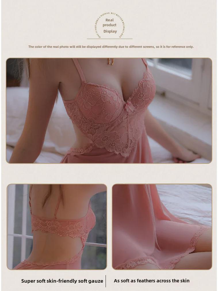Luxury Lace Temptation Pajamas - Breathable Tulle Sling Dress for Women