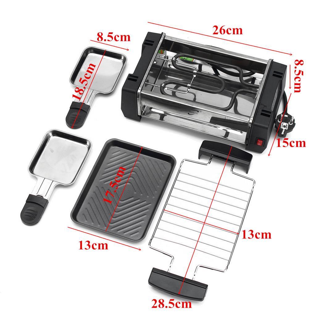 Electric BBQ Grill Kitchen Barbecue Machine Non Stick Grilled Meat Pan Contact Grill 1000W 2 Type Frying Pan for Home Store Cook