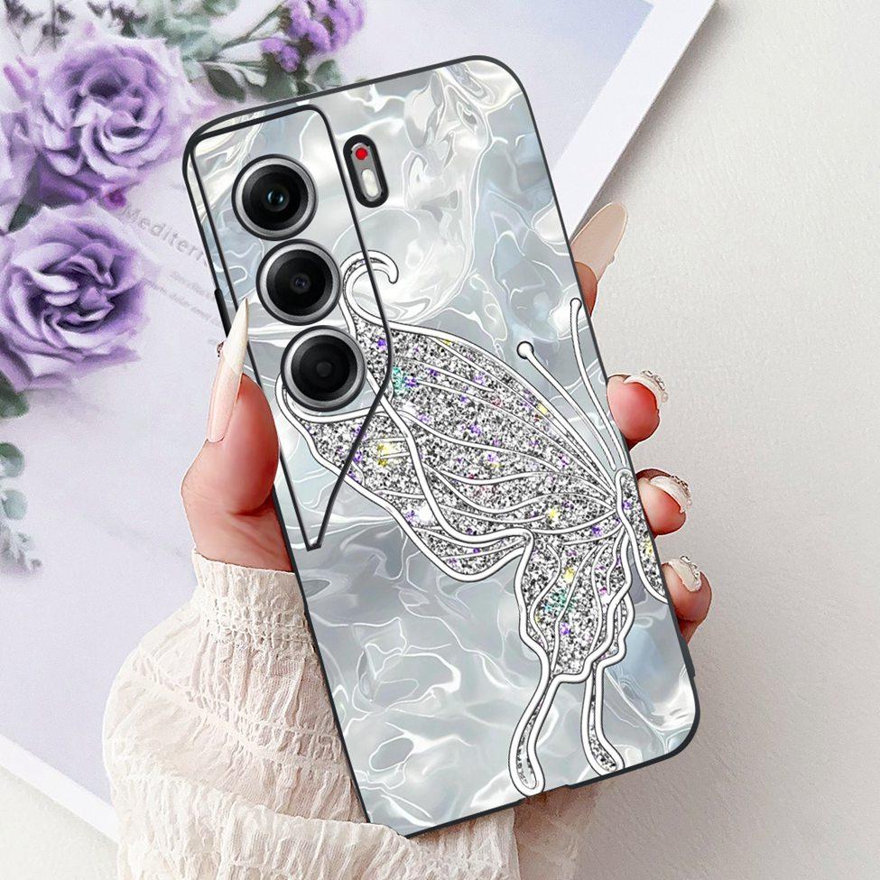 For Tecno Camon 40 Case CM5 Silicone Cute Cat Fashion Flowers Funny Painted Back Cover For Techno Camon 40 Phone Case Bumper