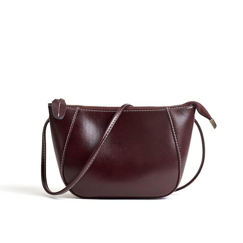 The First Layer of Cowhide Bag, Messenger Bag, Women's Versatile New Leather Women's Bag, Retro Simple Shoulder Bag