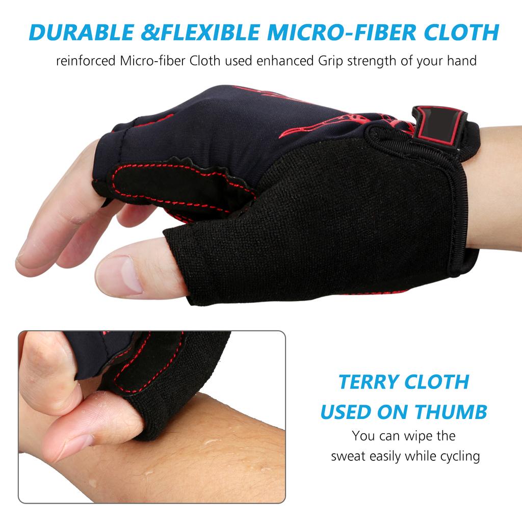 Short Gel Cycling Gloves Men Women Breathable Summer Palm Protective Bike Gloves Half Finger MTB Training Bicycle Gloves