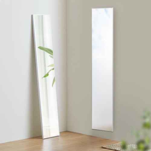IRIS OHYAMA [Lightweight and Shatterproof Film Mirror] Full-Length Mirror, Wall-Mounted, 28cm X 150cm Tall, Stylish, Freestanding, Suitable for Rental