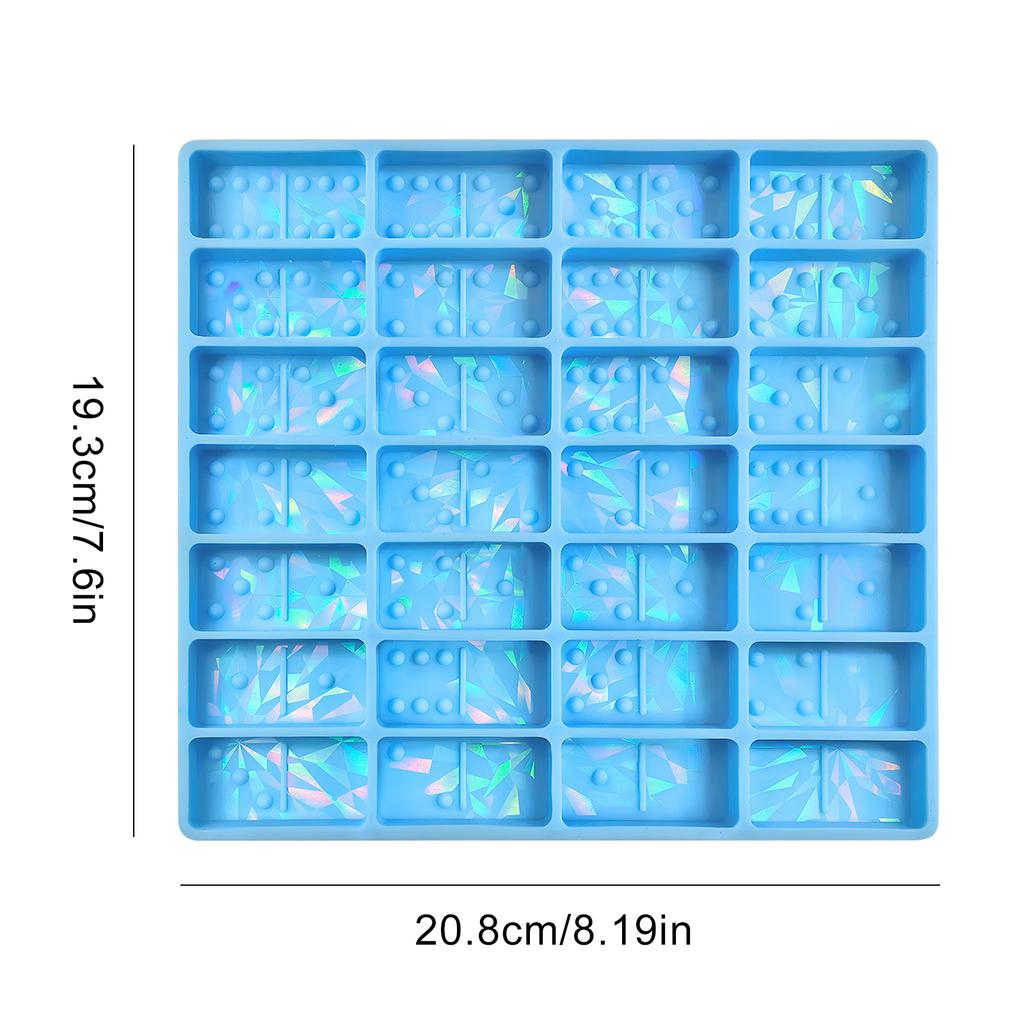 Dominoes Mold Silicone Holographic Chocolate Molds Holographic Chocolate Bar Mold for Epoxy Candy Clay Chocolate Mould