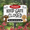 Metal Dog Gate Sign for Garden and Home