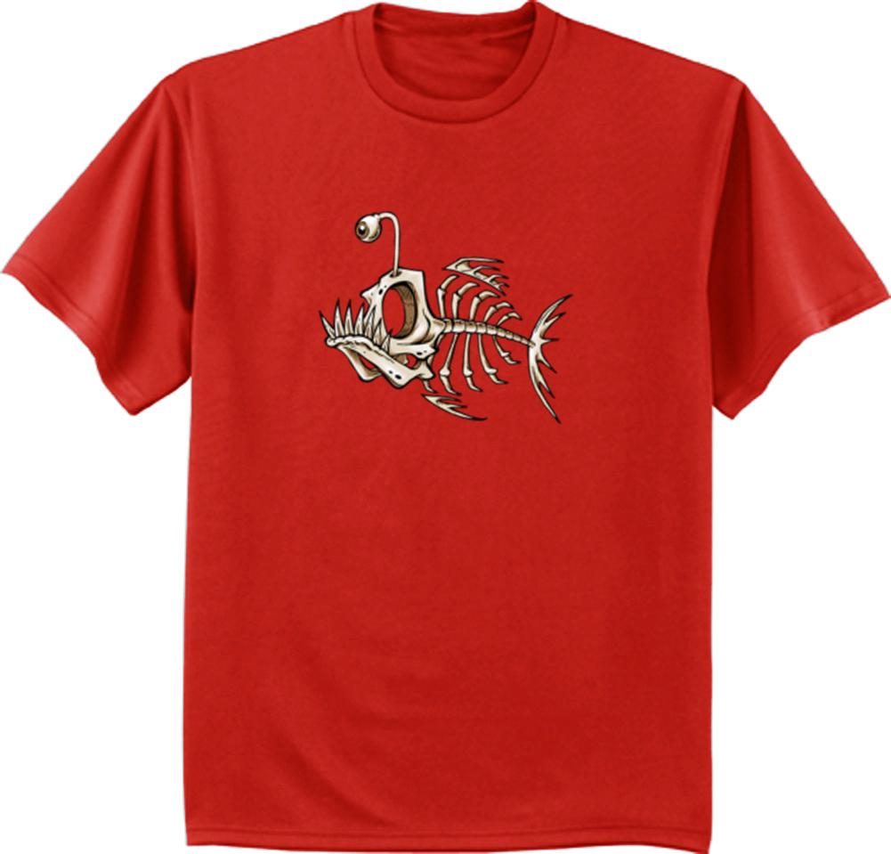 Men s big and tall t-shirt funny fish bones design fishing decal tee shirt S