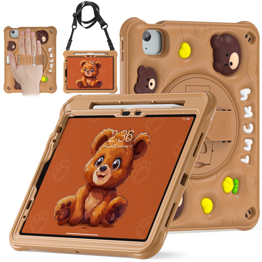 Heavy Duty Case Universal for IPad Air 11 2025 M3 2024 M2 Pro11 2018-2022 Air 4 5 10.9" Rotating Stand Kids Cartoon Hybrid Cover
