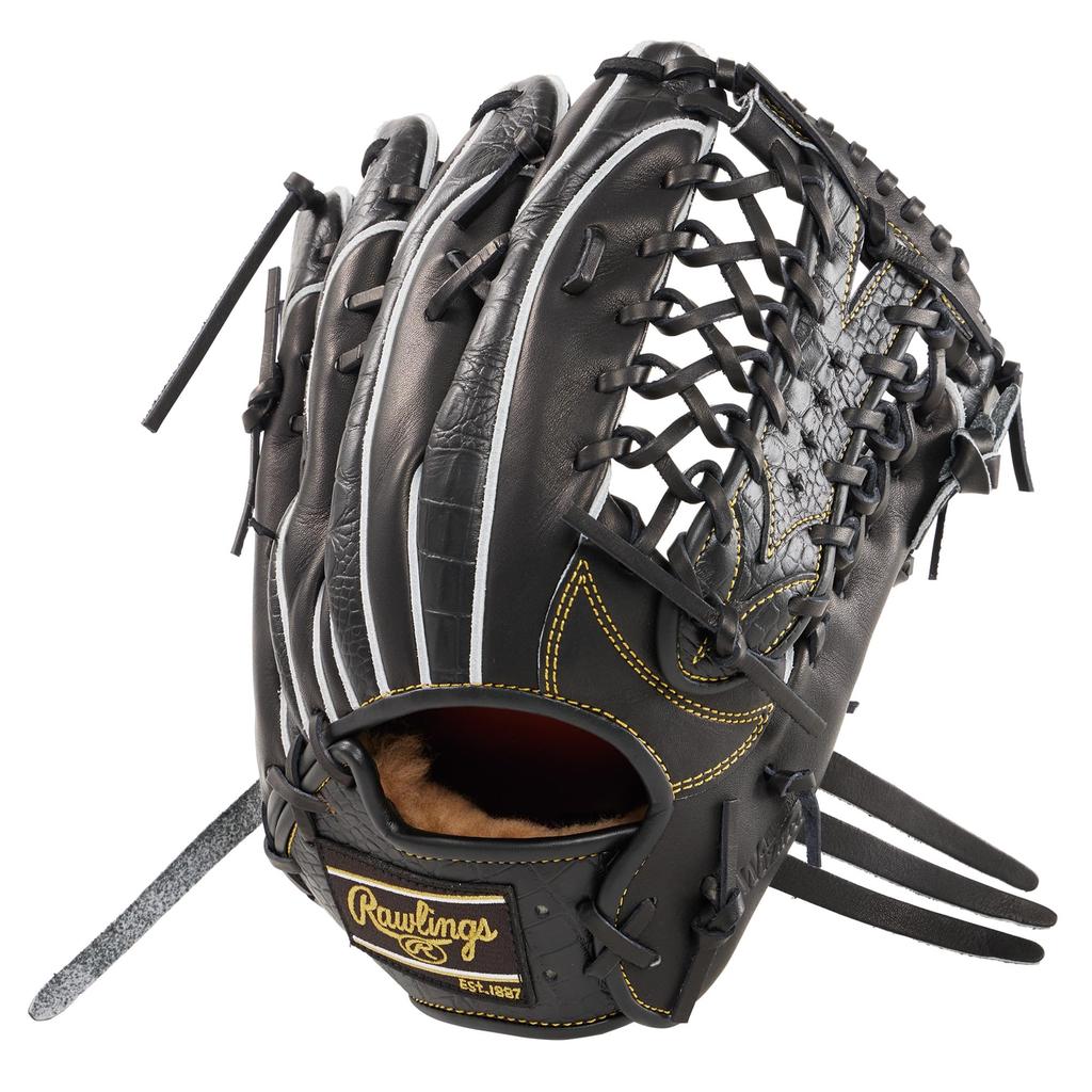 Rawlings Dospělé baseballové rukavice Rigid PRO PREFEROVANÉ Wizard Embossed GH4FPW2B88MG Velikost palcové házecí ruky [Pro záložníky] #02 Černá/Croc 12,5 Pro
