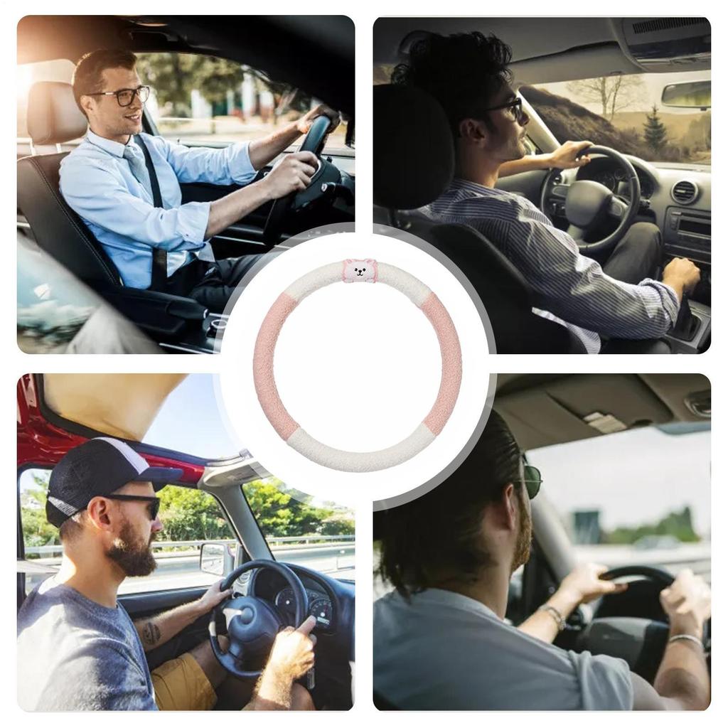 Steering Wheel Cover 15 Inch Auto Handle Protector Cute Steering Cover With Animal Design For Decoration Men Women Truck Winter