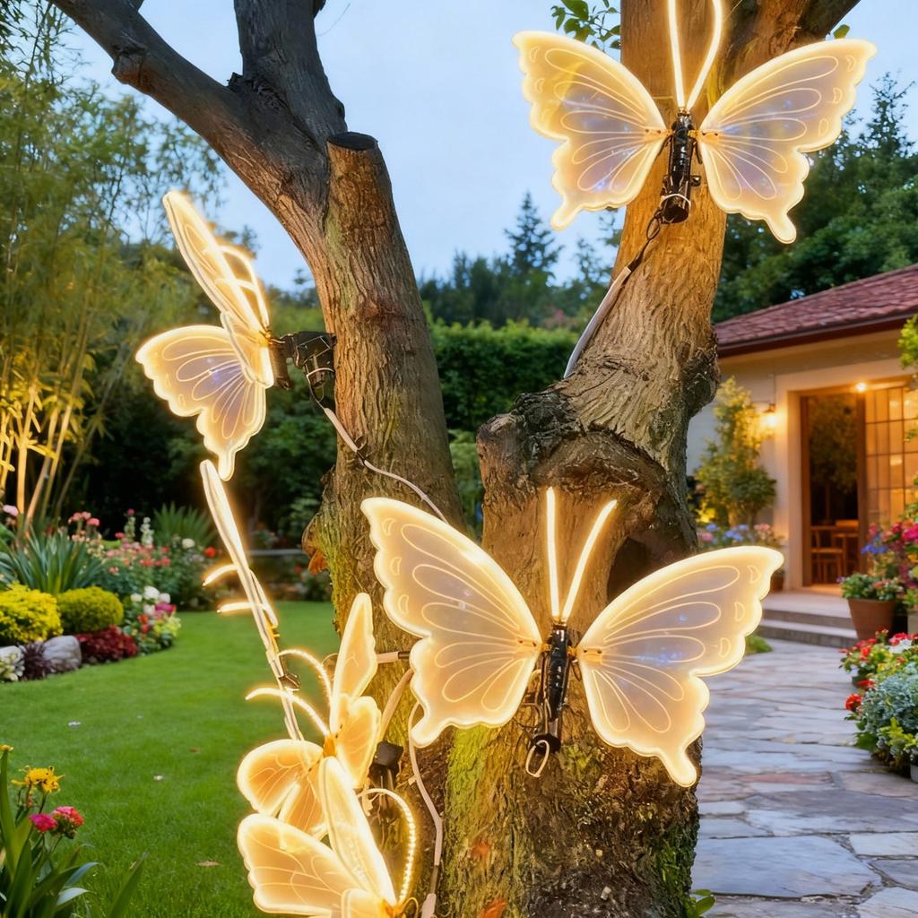 Ljb// Butterfly Pendant With Warm Light, Static Led, 40.