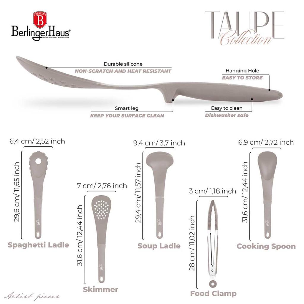 Berlinger Haus Bh-6335 Taupe Kitchen Utensils Set