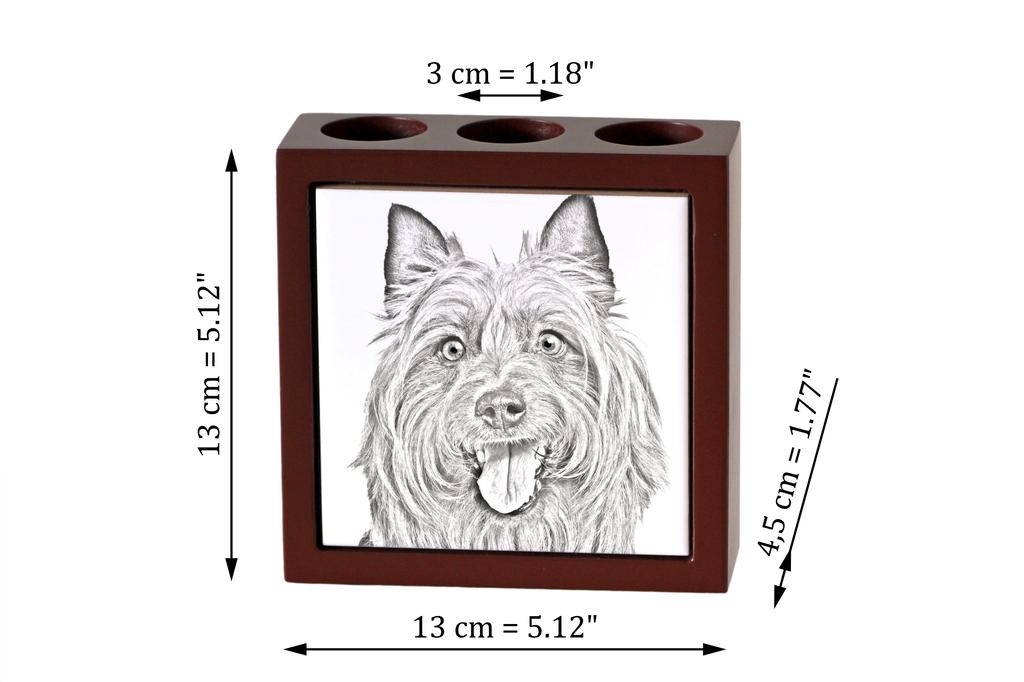 Australian Terrier, Aussie – Pen holder with a dog, desk organizer with a print | Art-Dog