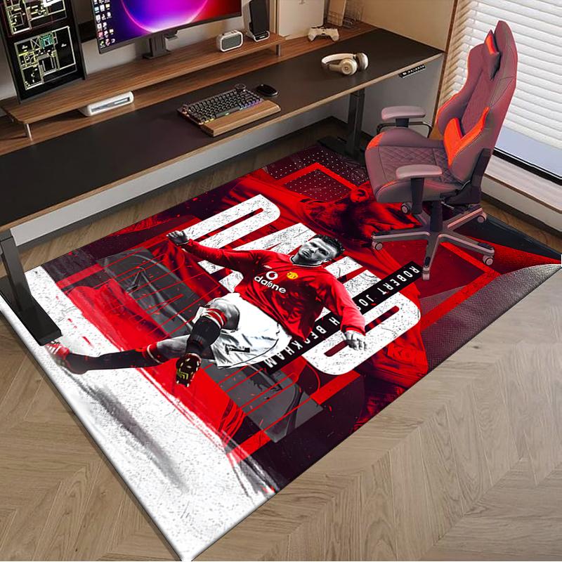 1PC David Manchester United Legend Rug Game Carpet, Floor Mat for Bedroom Living Room Entryway Rug, Home Decor Idea Gift for Christmas Birthday