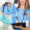 Cute Nurse with Coffee Retractable Badge Scroll Holder  Medical ID Card Holder for Nurses, Doctors and Medical Students with  Identity Accessories
