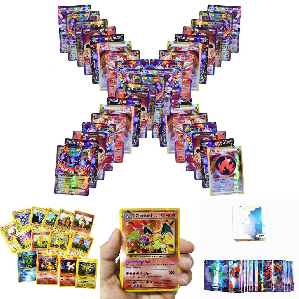 Exquisite Pokemon Tcg Card Set With 100 Cards Including Vmax Gx And Mega Features