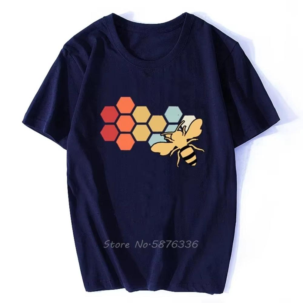 Vintage Beekeeper Beekeeping Honey Funny Bee Black T-Shirt Men  O-neck Tshirt Hip Hop Tees Streetwear Harajuku