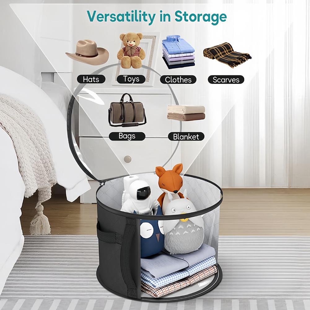 Portable Hat Storage Bag Round Brim Organizer for Clothes and Accessories