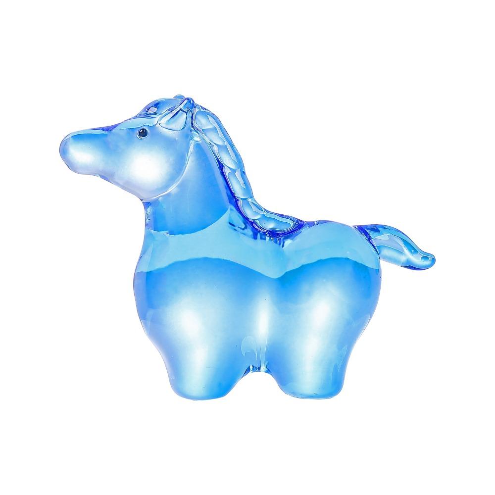 Colorful Decorative Crystal Horse Statue Glass Animal Sculpture  Office Decoration