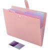 NAFY Colorful Expanding File Folder, 5 Pockets Folder with Colored Labels Portable Weave Pattern Accordion File Folder A4 Letter Size Project