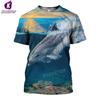 Mote T-skjorte for menn Sommerdyr Dolphin Kortermet 3D-trykt topp T-skjorte Herre Overdimensjonerte klær Sport Pullover T-skjorte