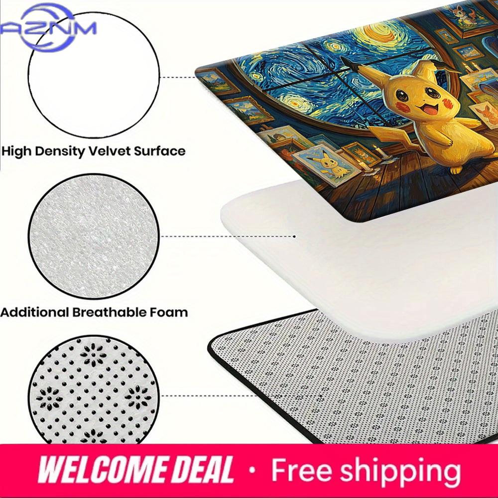 Starry Night Style Pikachu Print Non-Slip Floor Mat Doormat