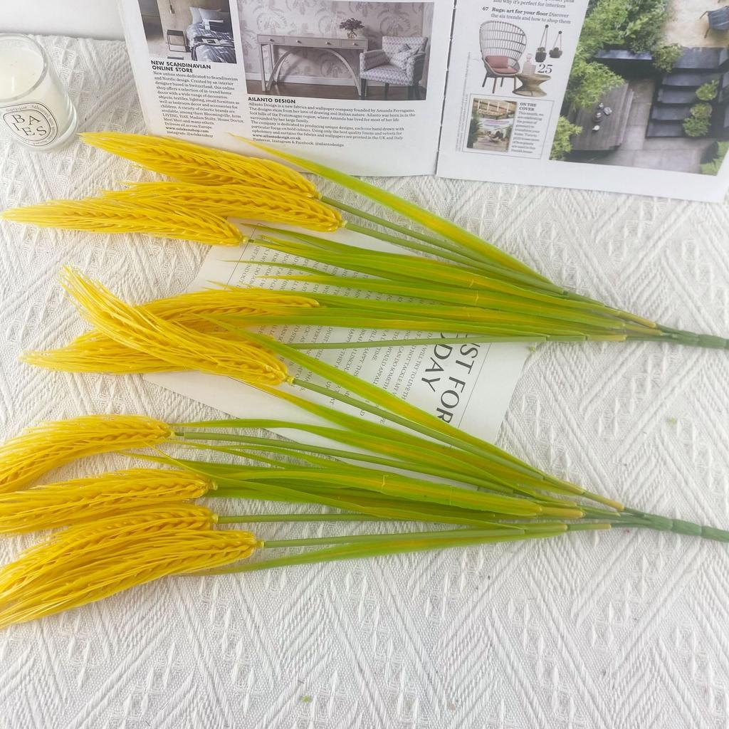 10pcs Artificial Plants: 5 Barley Ears, Rice Paddies, Pastoral Crops, Home Decoration Furnishings