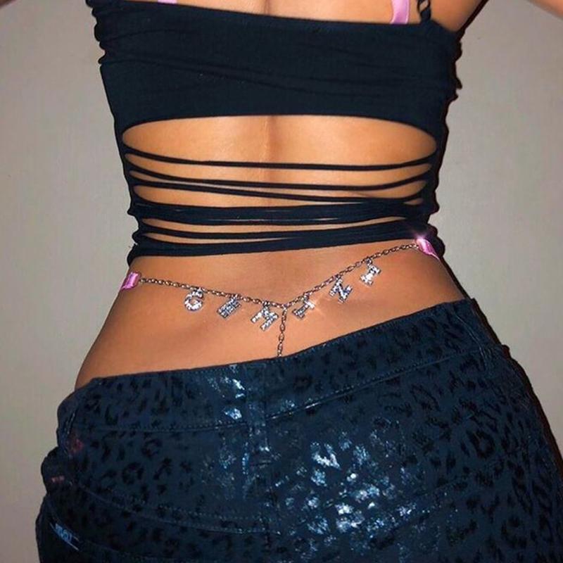 Novelty Waist Chain Alloy Shinning Thong Chains with Dangle 12 Constellations Thong Jewelry Accessories for Women