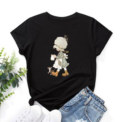 Women Short Sleeve T-shirt Cartoon Printed Graphic T Shirts Summer Tops Female Tee Shirt Woman Cotton Tshirts