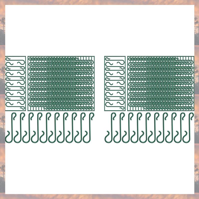 2025 Trend 100 Packs Plastic Green Bauble Hooks For Hanging Christmas Tree Decorations,Christmas Wreath,Ornament And Lights Hang