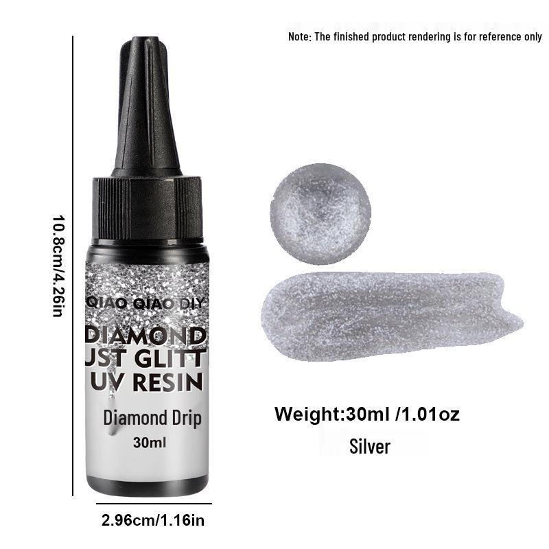 24-barevná 30ml diamantová třpytivá UV pryskyřice pro DIY šperky a doplňky