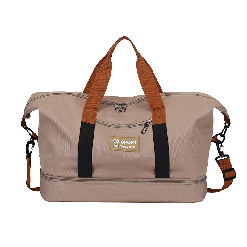 Dry and wet separation sports leisure fitness bag short business trip large capacity hand luggage bag can be set with tie rod belt shoe compartment