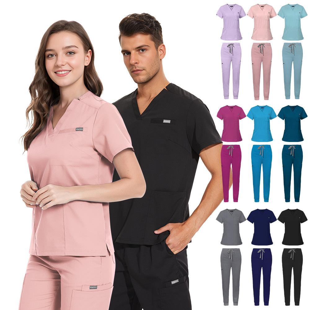 Women's and Men's Short Sleeve Scrub Suit for Dental, ICU, and Salon Professionals