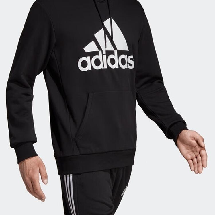 Adidas Klasická mikina s kapucí s logem Podzimní mezinárodní edice Pánské topy Černá DQ1461