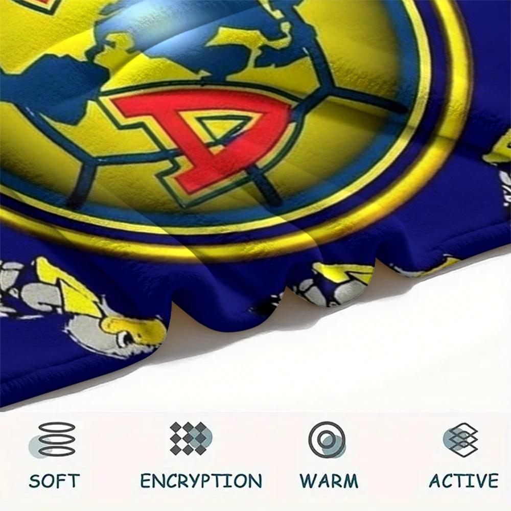 1PC Custom Name Club America Patterned Flannel Blanket Suitable For All Seasons for Home Decor Warmth and Comfort Gifts Holiday Present