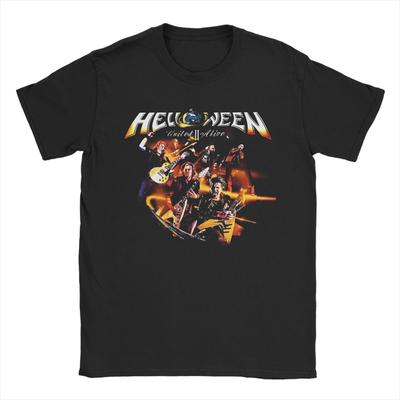 Nové Heavy Metalové Tričko Kapely Helloween Pánske Bavlnené Tričko s Okrúhlym Výstrihom Nemecký Power Rock Tričká s Krátkym Rukávom Unikátny tovar