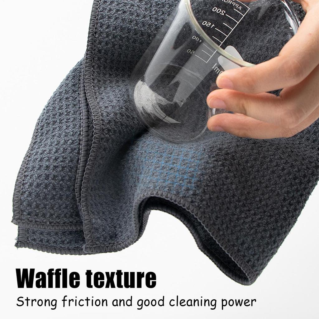 Washable Towel Absorbent Waffle Weave Kitchen Towels Lint-Free & Quick-Dry Cleaning Cloth For Dishes Floor Car Mirror Furniture