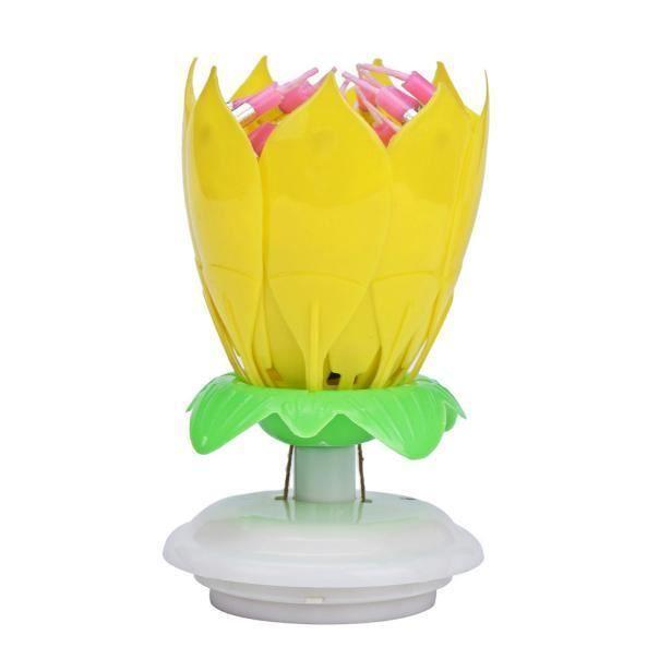 Alles Gute zum Geburtstag Unglaubliche Lotusblüte Musikalische Kerze Drehende Blume Gelb ZSY51104063YE_1904 Gelb