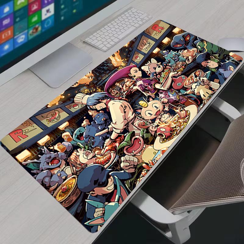 Mouse Pad Large Anime Gamer XXL Keyboard P-pokemon Desk Mouse Mat Pikachu Carpet Rubber Gaming Accessories Notbook Pc Mousepad